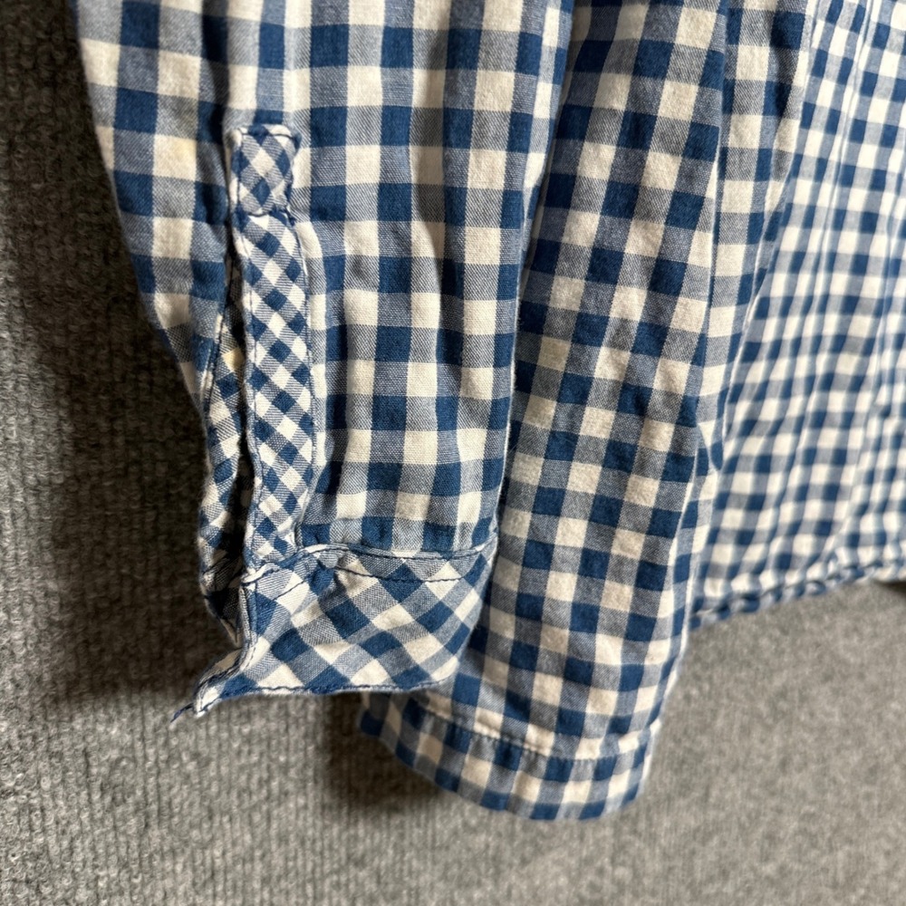 J.Jill Size‎ Large Top Blue Cotton Gingham Checkered Long Sleeves Picnic Casual - Picture 5 of 9